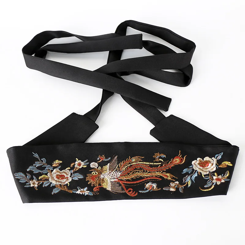 Chinese Traditional Embroidery Waistband Ethnic Style Hanfu Dress Decor Wide Waist Belt Lady Elegant Corset Tie Belt 2025