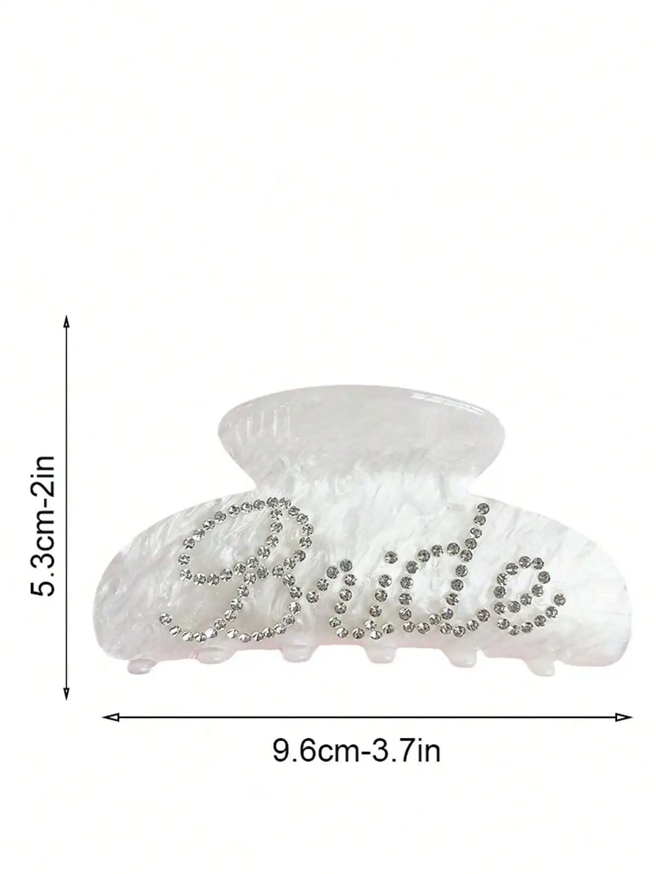 1pc Bride Hair Clip White Acrylic With Rhinestone Bride For Bacheloreet Wedding Bride Party