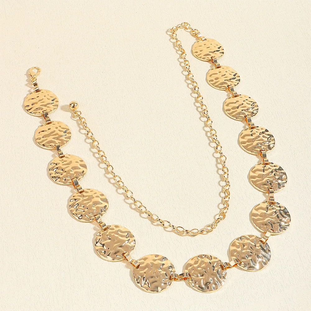 Elegant Ladies Metal Waist Gold Chain Belt Round Irregular Body Chain Sexy Accessory Beho Adjustable Belts For Women Punk