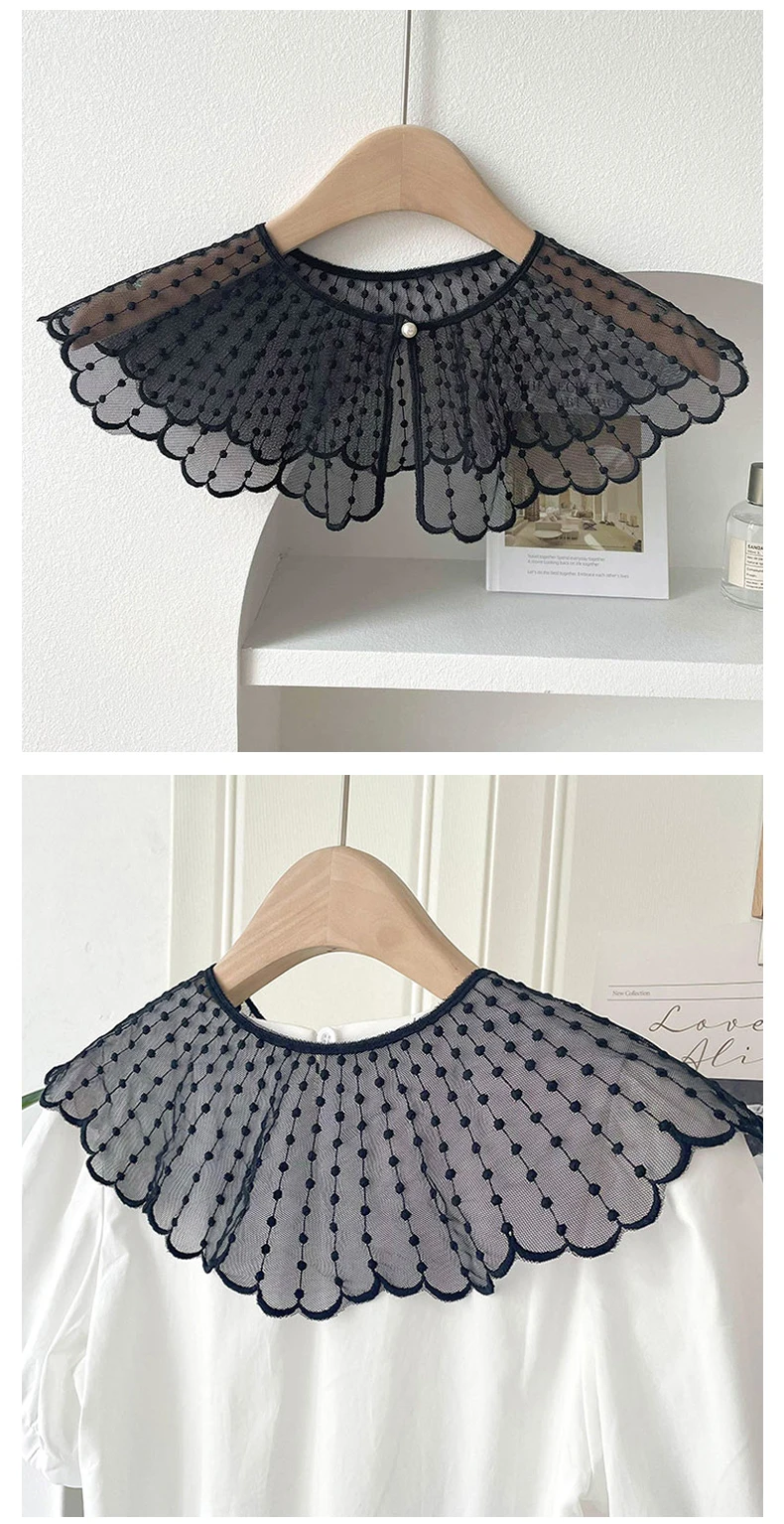 Detachable Fake Collar Fashion Lace Decorative Shirt Dress Fake Collar Dickey Collar for Women Blouse
