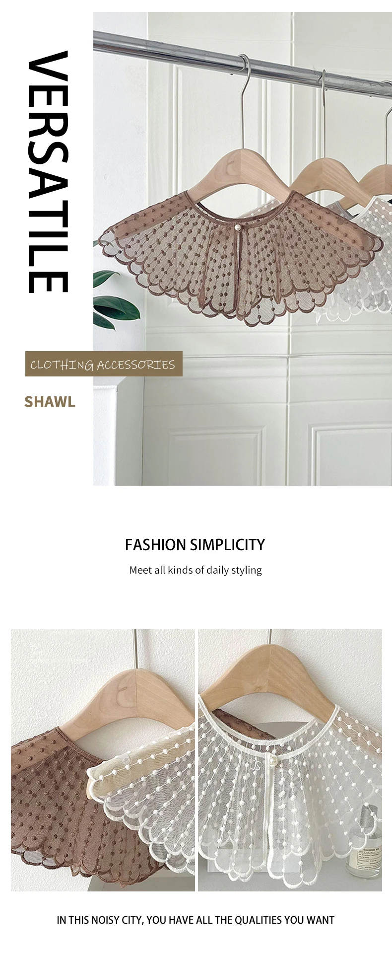 Detachable Fake Collar Fashion Lace Decorative Shirt Dress Fake Collar Dickey Collar for Women Blouse