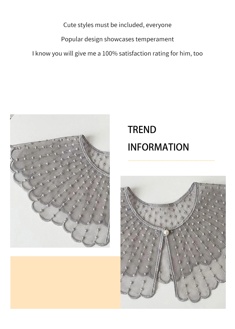 Detachable Fake Collar Fashion Lace Decorative Shirt Dress Fake Collar Dickey Collar for Women Blouse