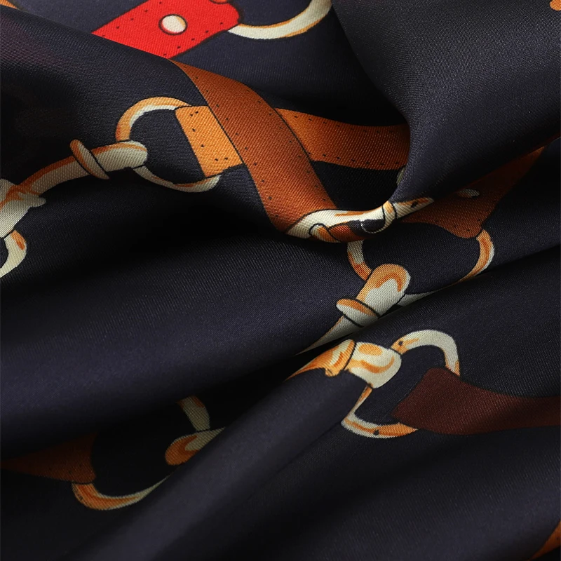 Luxe 70 cm Silk Square Scarf For Women; Printed Satin Neck Cravat; Hair Wrist Bandana; Foulard Shawl Wrapping Hij Echarpe.