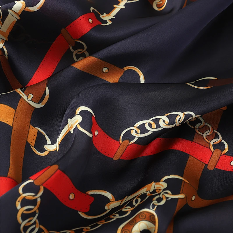 Luxe 70 cm Silk Square Scarf For Women; Printed Satin Neck Cravat; Hair Wrist Bandana; Foulard Shawl Wrapping Hij Echarpe.