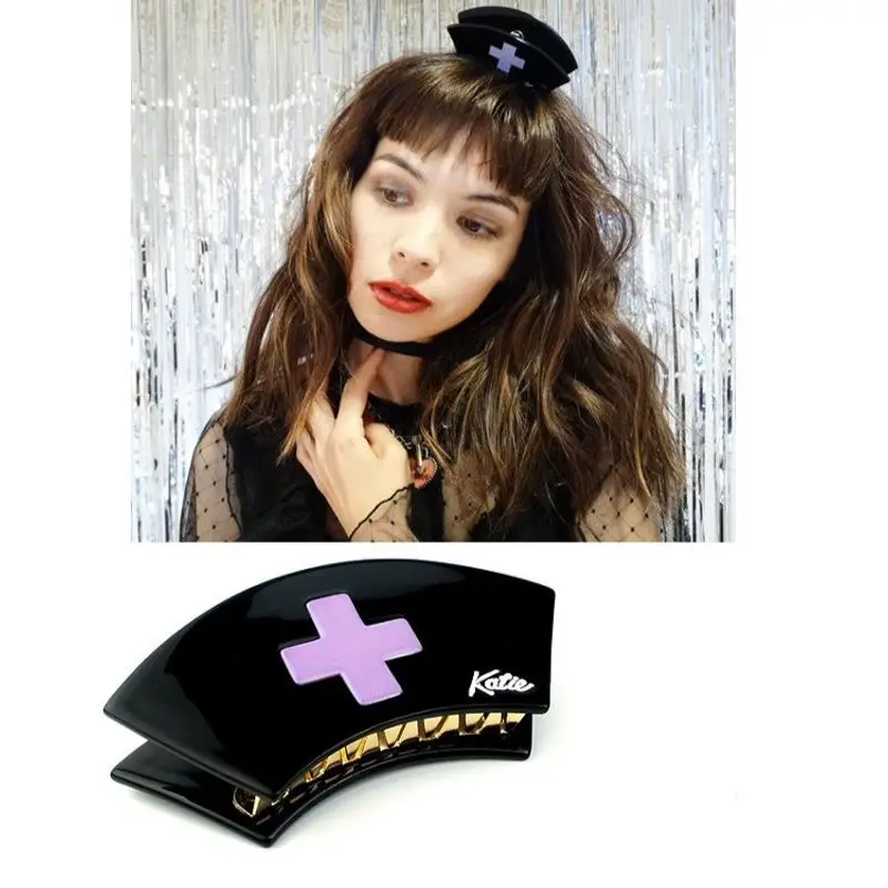1pc Japanese TP same style nurse clip, cute girl loli hair clip, cross top clip, fashionable hair accessory