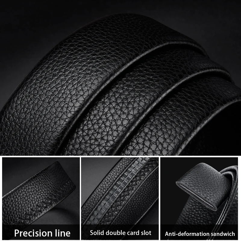 Men's Brand Belt, High Quality Leather Belt Business & Casual Fashion Designer Belt Automatic Ratchet Belt