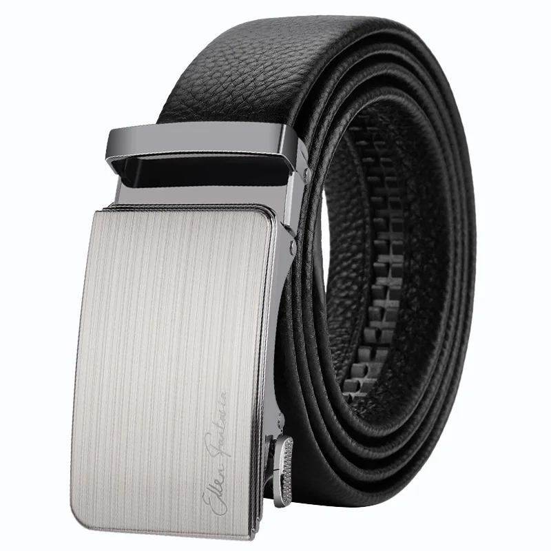 Men's Brand Belt, High Quality Leather Belt Business & Casual Fashion Designer Belt Automatic Ratchet Belt