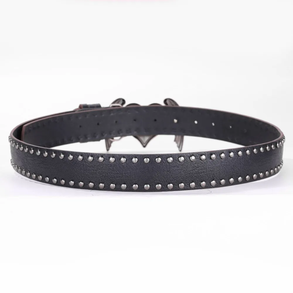 Casual Trendy Punk Rivet Belts Y2k Double Hole Eyelet Grommet Gothic Waistband Versatile Buckle Waist Belt