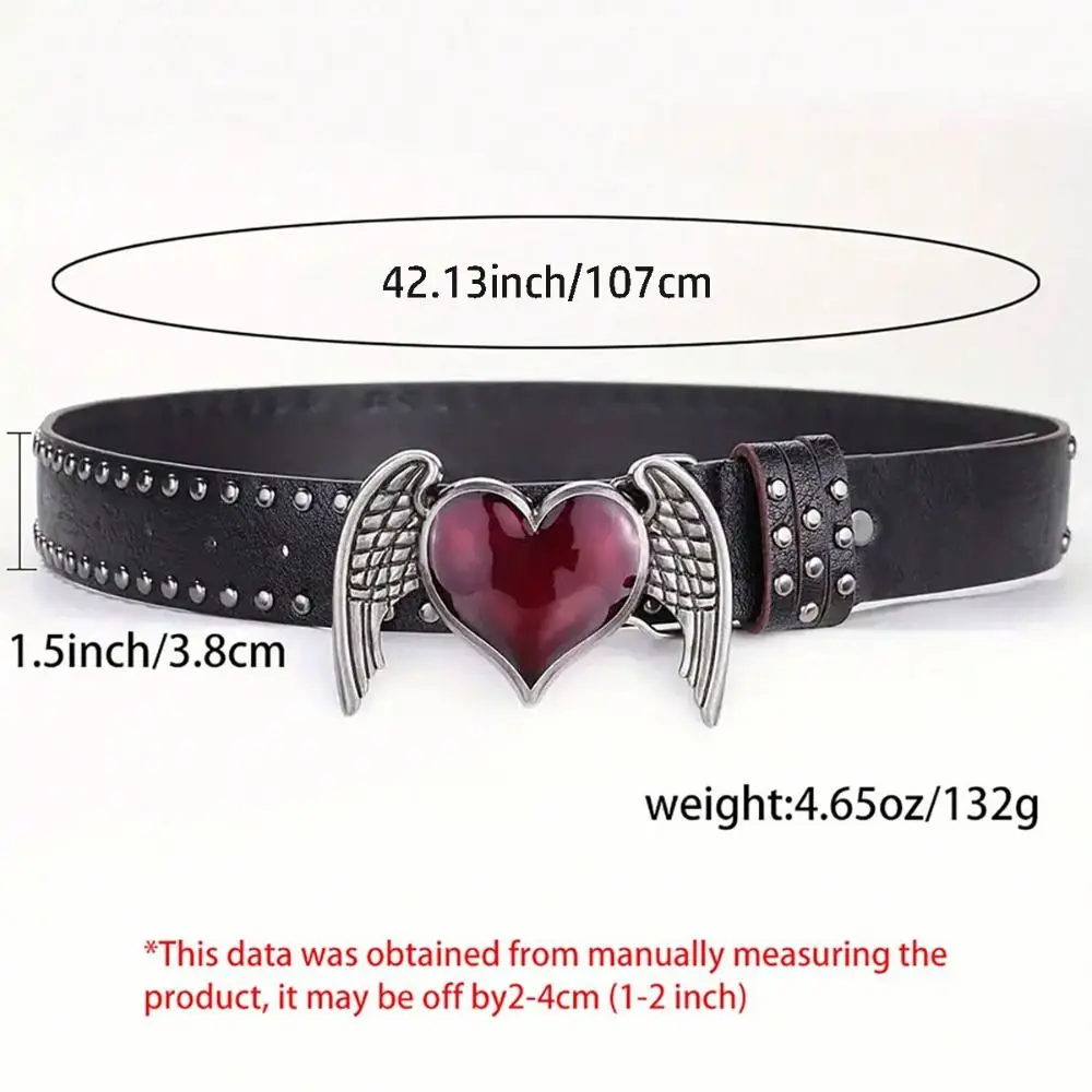 Casual Trendy Punk Rivet Belts Y2k Double Hole Eyelet Grommet Gothic Waistband Versatile Buckle Waist Belt