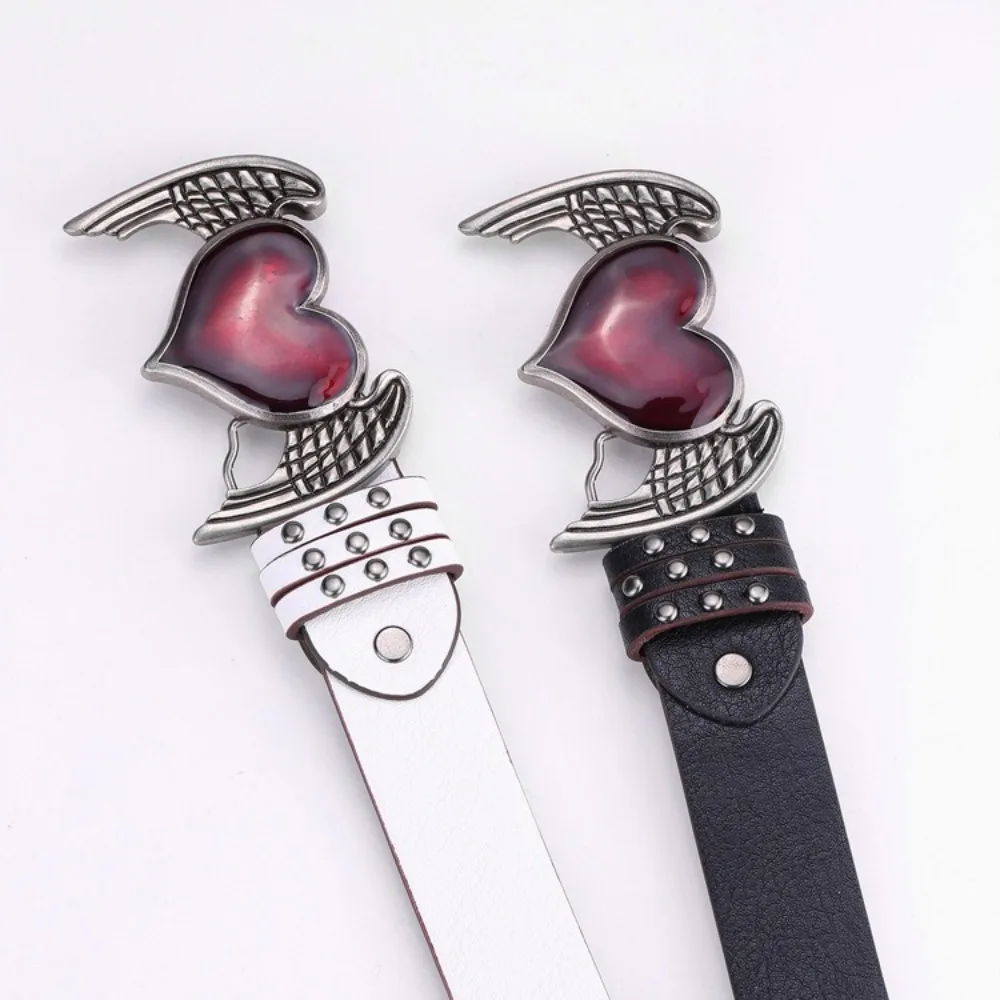 Casual Trendy Punk Rivet Belts Y2k Double Hole Eyelet Grommet Gothic Waistband Versatile Buckle Waist Belt