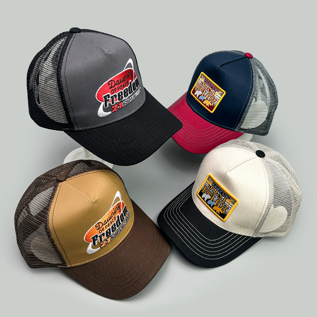 Hip Hop PATCH Letter Embroidery Baseball Hats New Unisex Sunshade Ins Breathable Color Block Fashion Mesh Versatile Trucker Caps