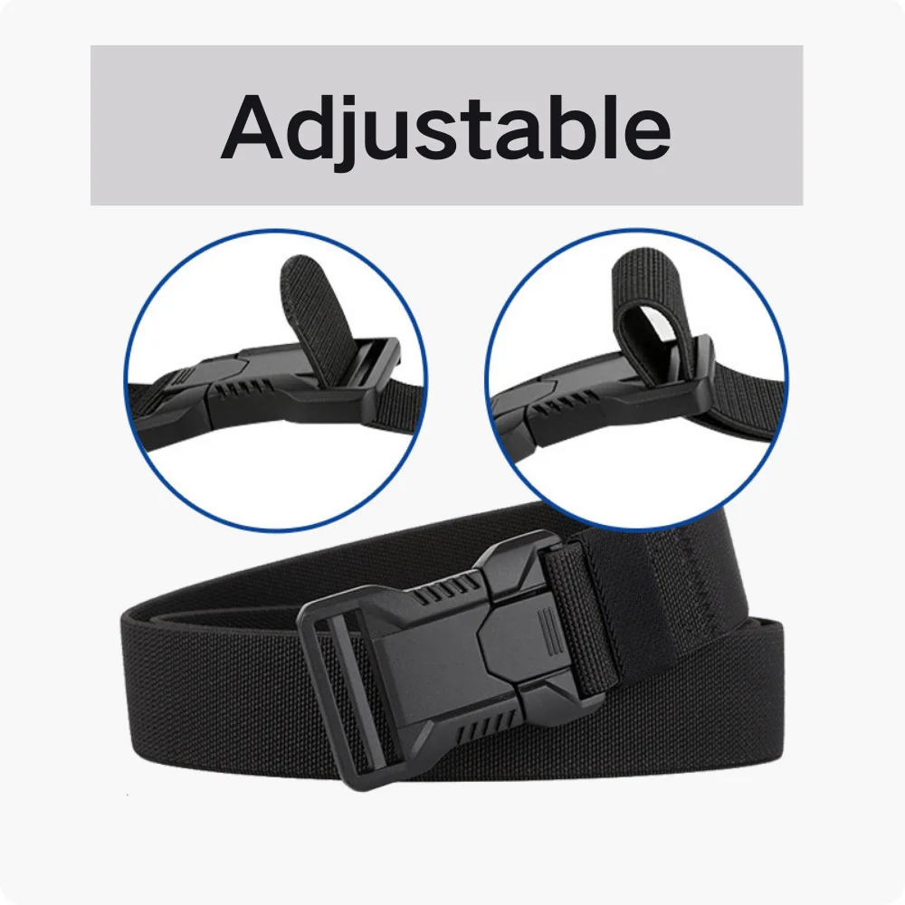 Tactical Belt Men's Elastic Webbing - Military Nylon Stretch Breathable Waistband for Outdoor Training Pants