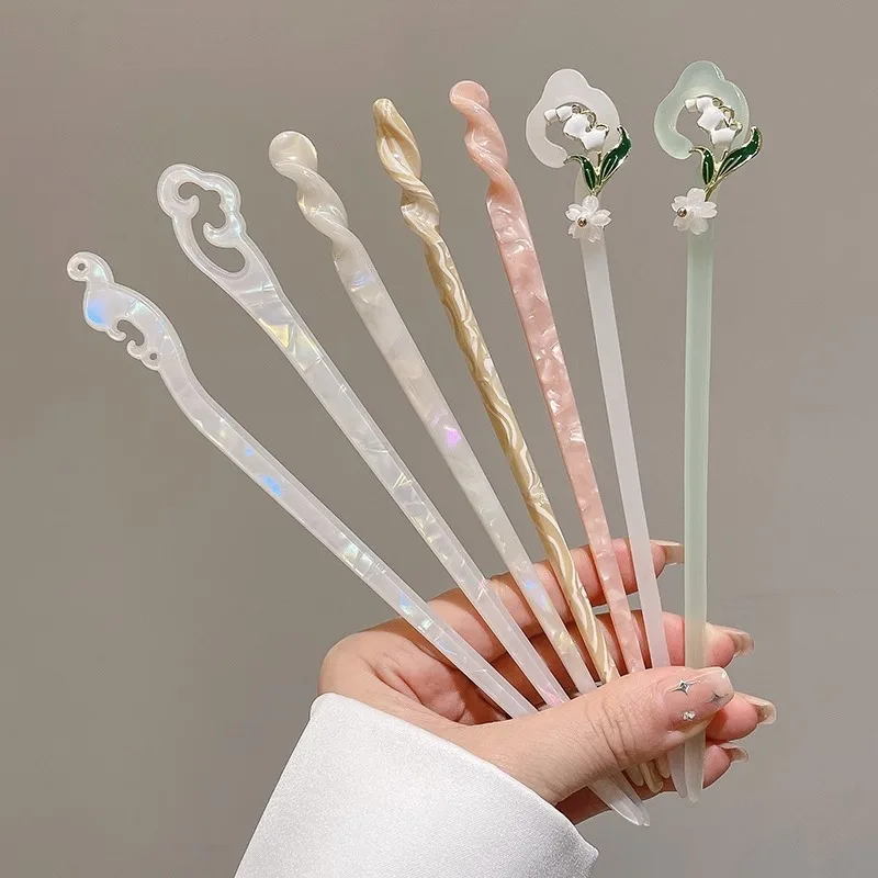 1pc Lily of the Valley Hairpin For Women At the Back of the Head Coiled Hair Hairpin Ancient Style Jade Hairpin Cheongsam Hanfu