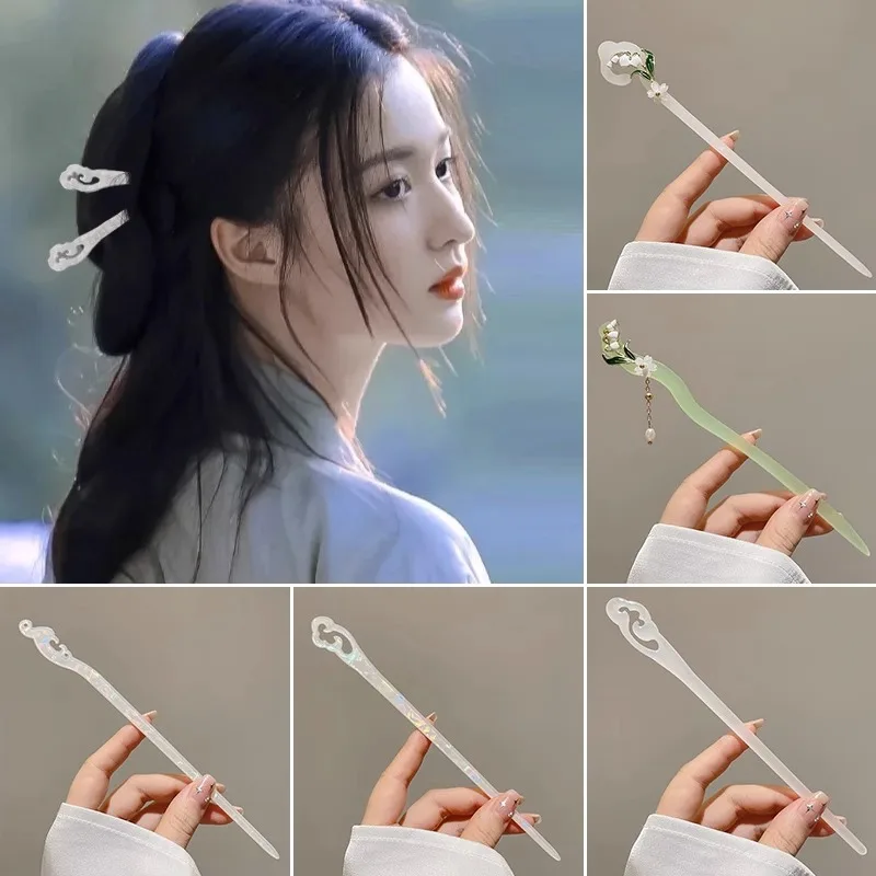 1pc Lily of the Valley Hairpin For Women At the Back of the Head Coiled Hair Hairpin Ancient Style Jade Hairpin Cheongsam Hanfu