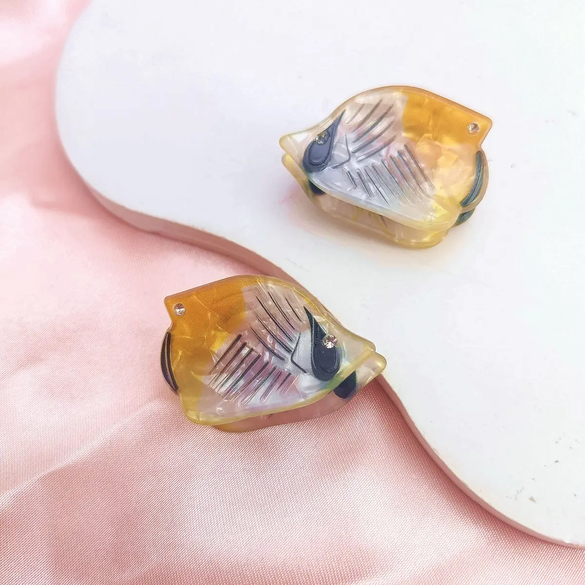 2/10PCS Personalized Animals Hairpin Acetate Animal Hair Clip Cartoon Fish Mini Hair Claw Hair Accessories Seashell Girls