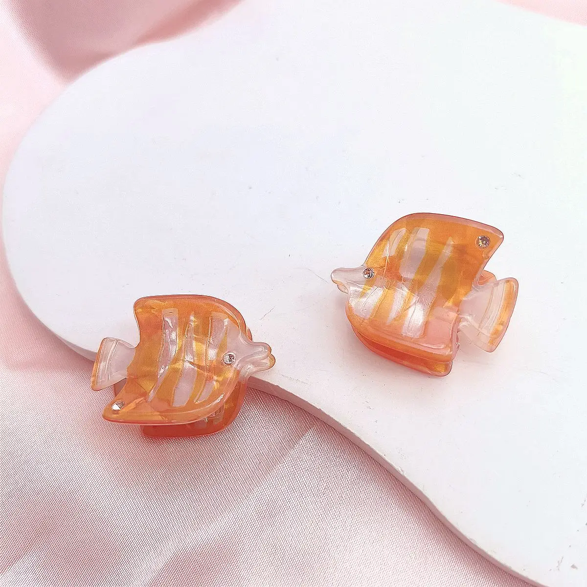 2/10PCS Personalized Animals Hairpin Acetate Animal Hair Clip Cartoon Fish Mini Hair Claw Hair Accessories Seashell Girls