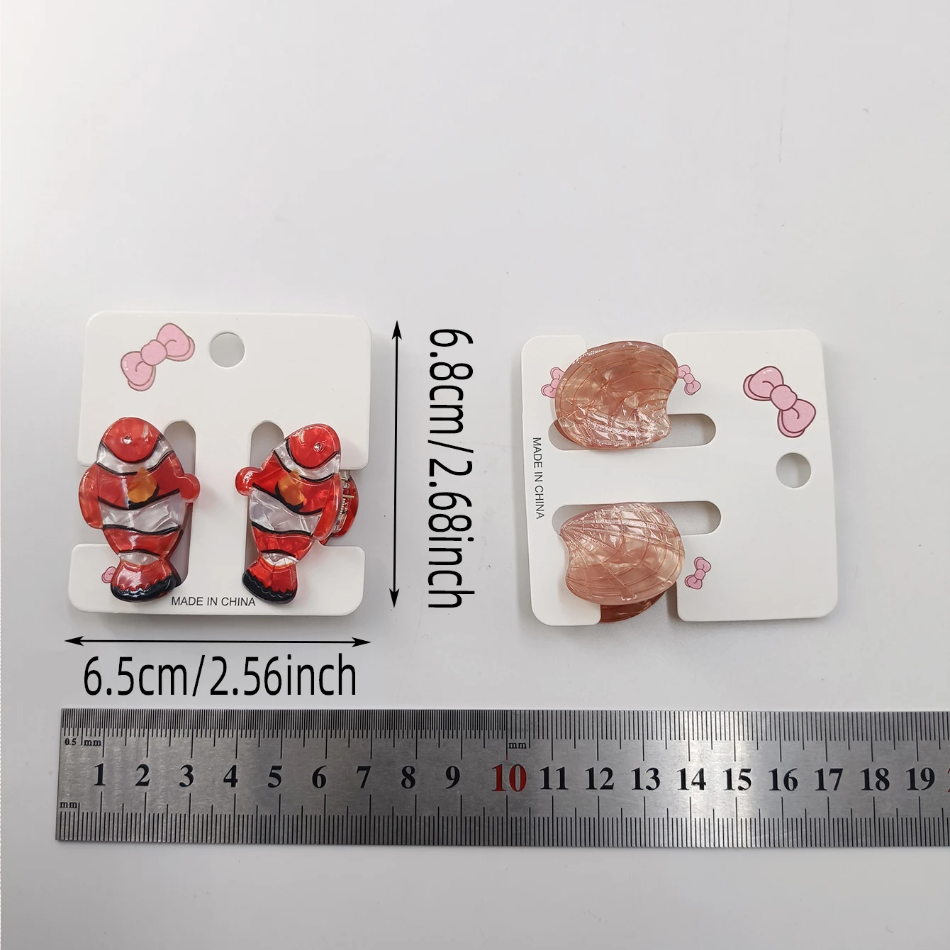 2/10PCS Personalized Animals Hairpin Acetate Animal Hair Clip Cartoon Fish Mini Hair Claw Hair Accessories Seashell Girls