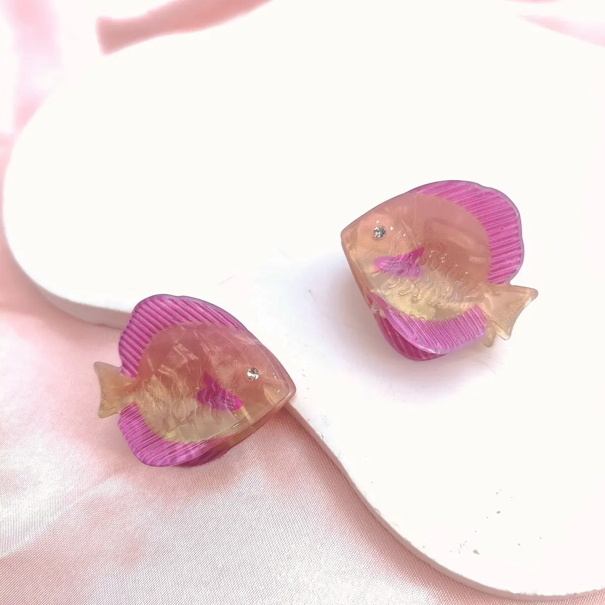 2/10PCS Personalized Animals Hairpin Acetate Animal Hair Clip Cartoon Fish Mini Hair Claw Hair Accessories Seashell Girls