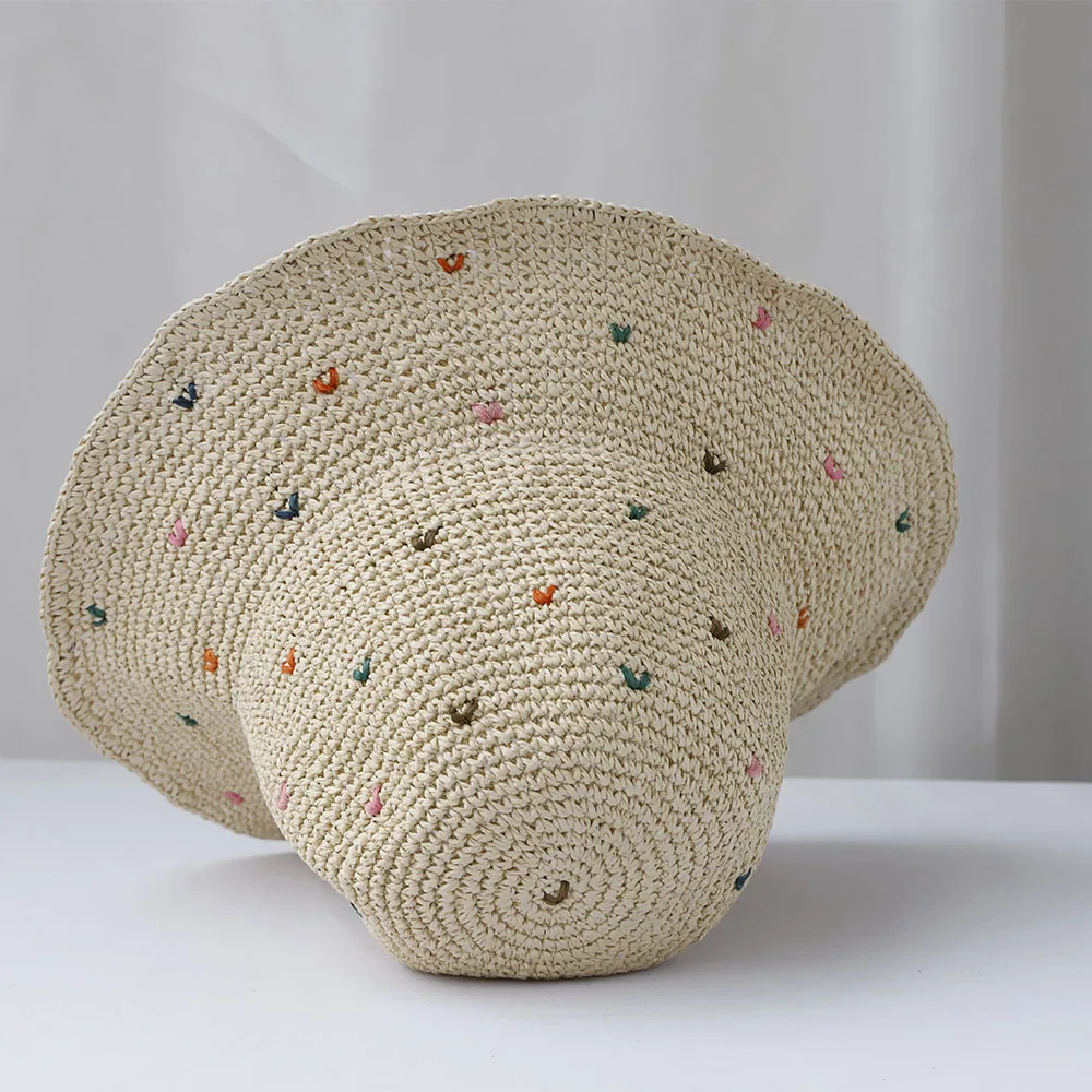 2025 NEW Women Sun Hat Wide Large Brim Beach Hats Womens Summer Straw Hat Foldable Sun Hat Chapeau Femme Beach UV Protection Cap