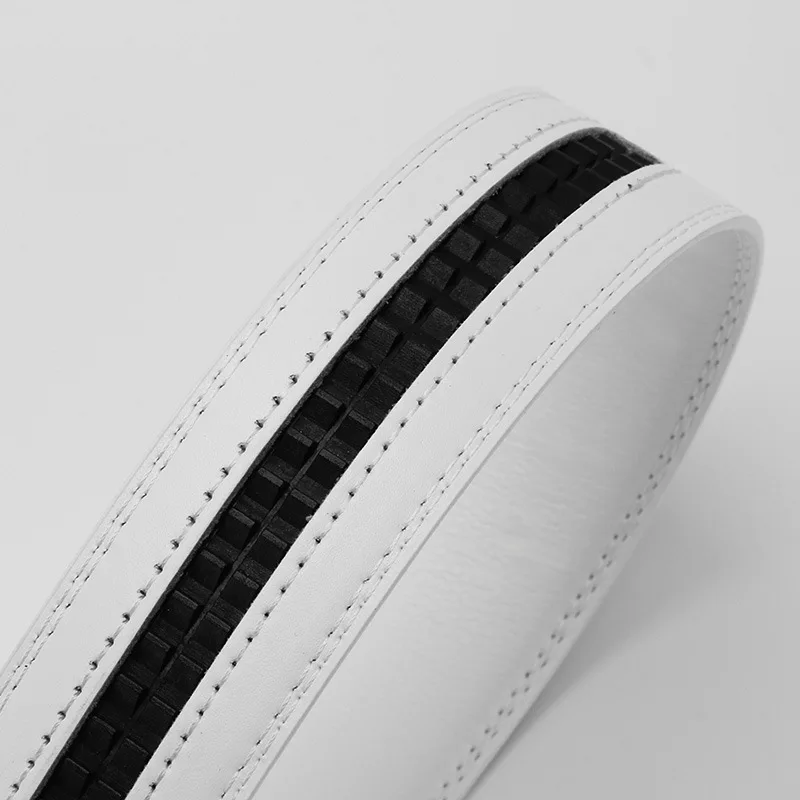 2025 White Color Elegant Men Women Unisex Genuine Leather Belts Automatic Buckle Luxury Brand High Quality Belts Famous Business