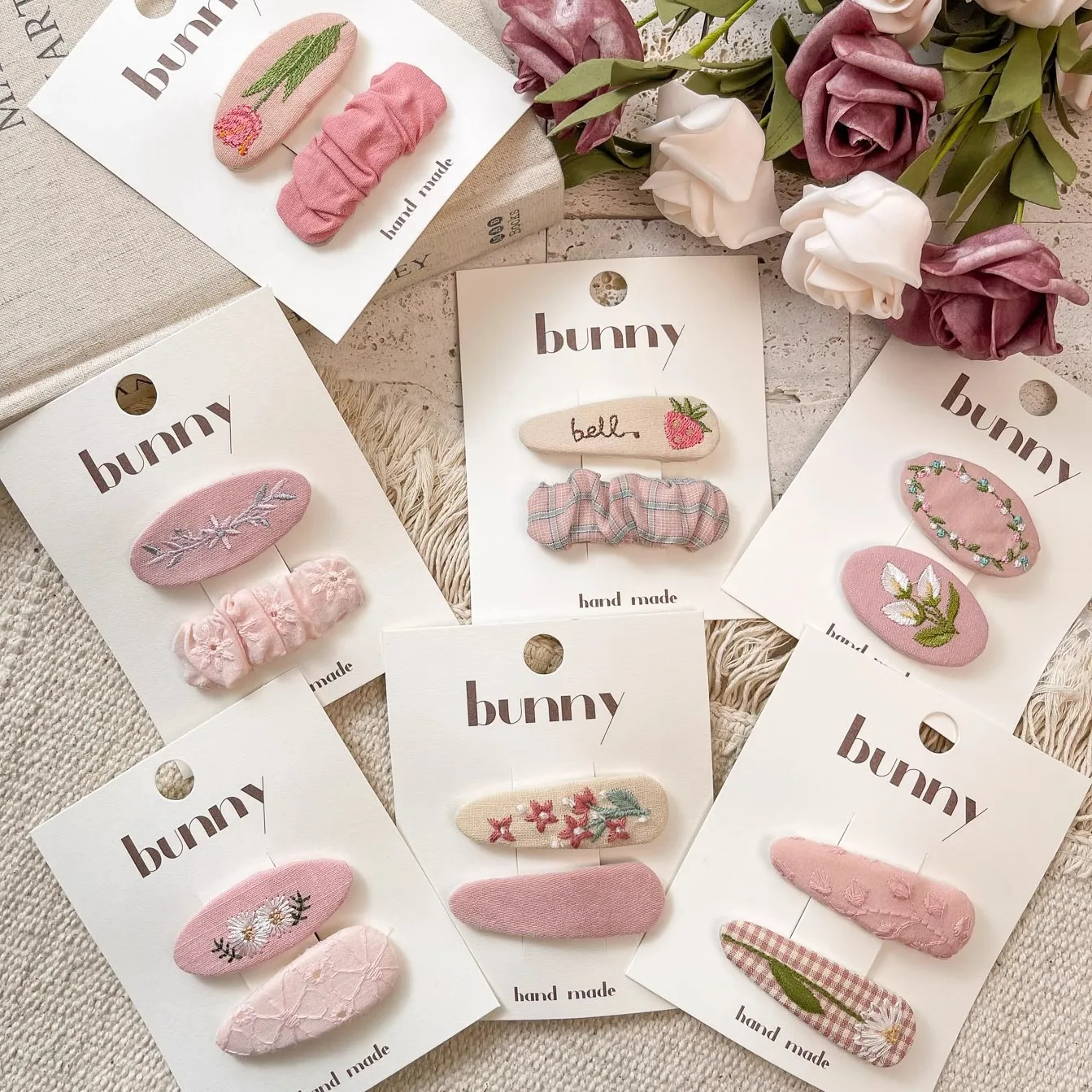 2Pcs Girls Sweet Hair Clip Headwear Bow Love Cute Bb Clips Pink Hairpin Fashionable Lovely Princess Sisters Hair Accessories