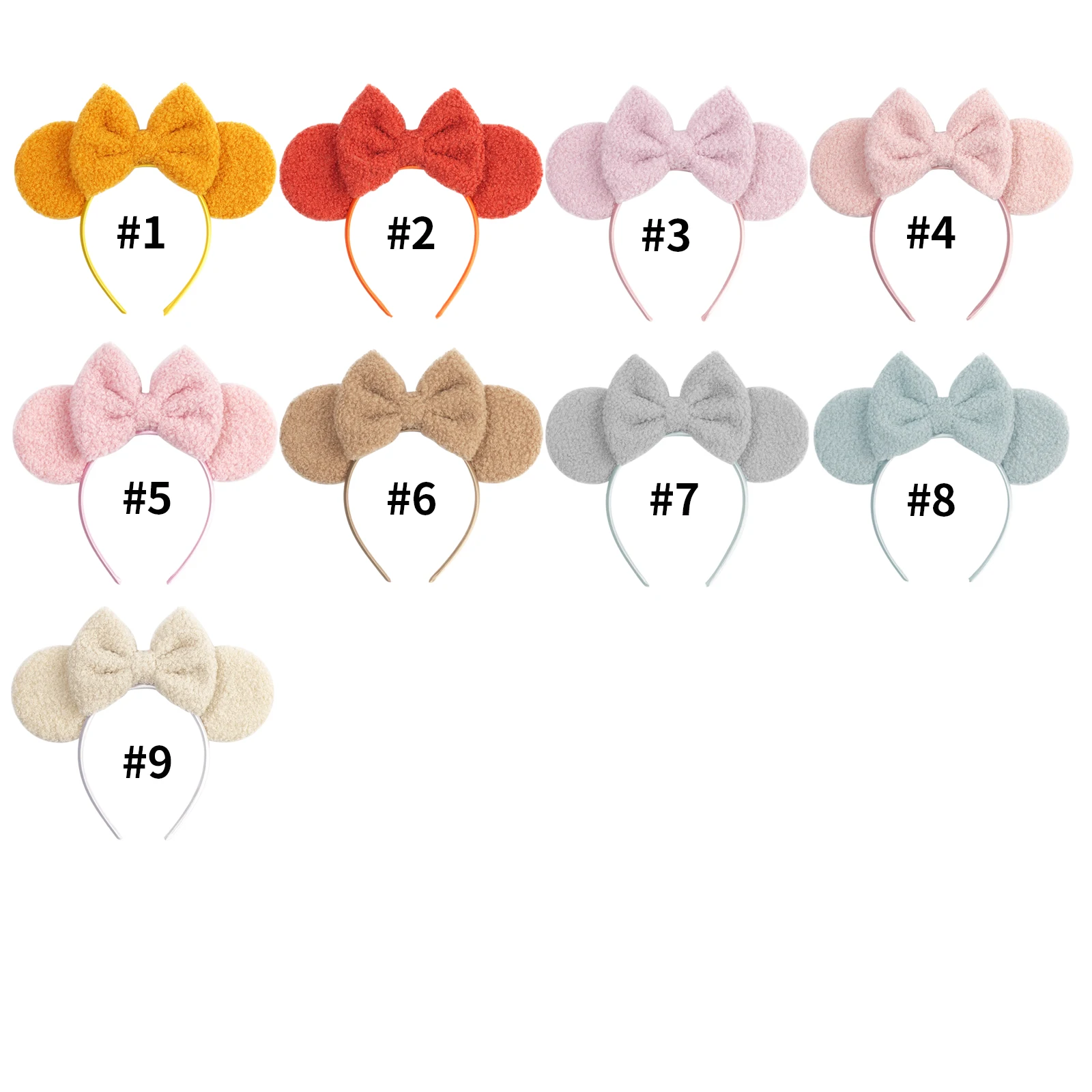New Classic Cute Mouse Ears Chic Headband 5"Bow Girls And Kids Hairband Festival Cosplay DIY Hair Accessories Christmas Gift
