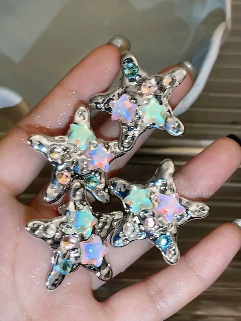 Colorful Star Hair Clips Y2K Metal Duckbill Hairpins Cute Small Hair Claws Sweet Edgy Dopamine Hair Accessories Side Bangs Clip