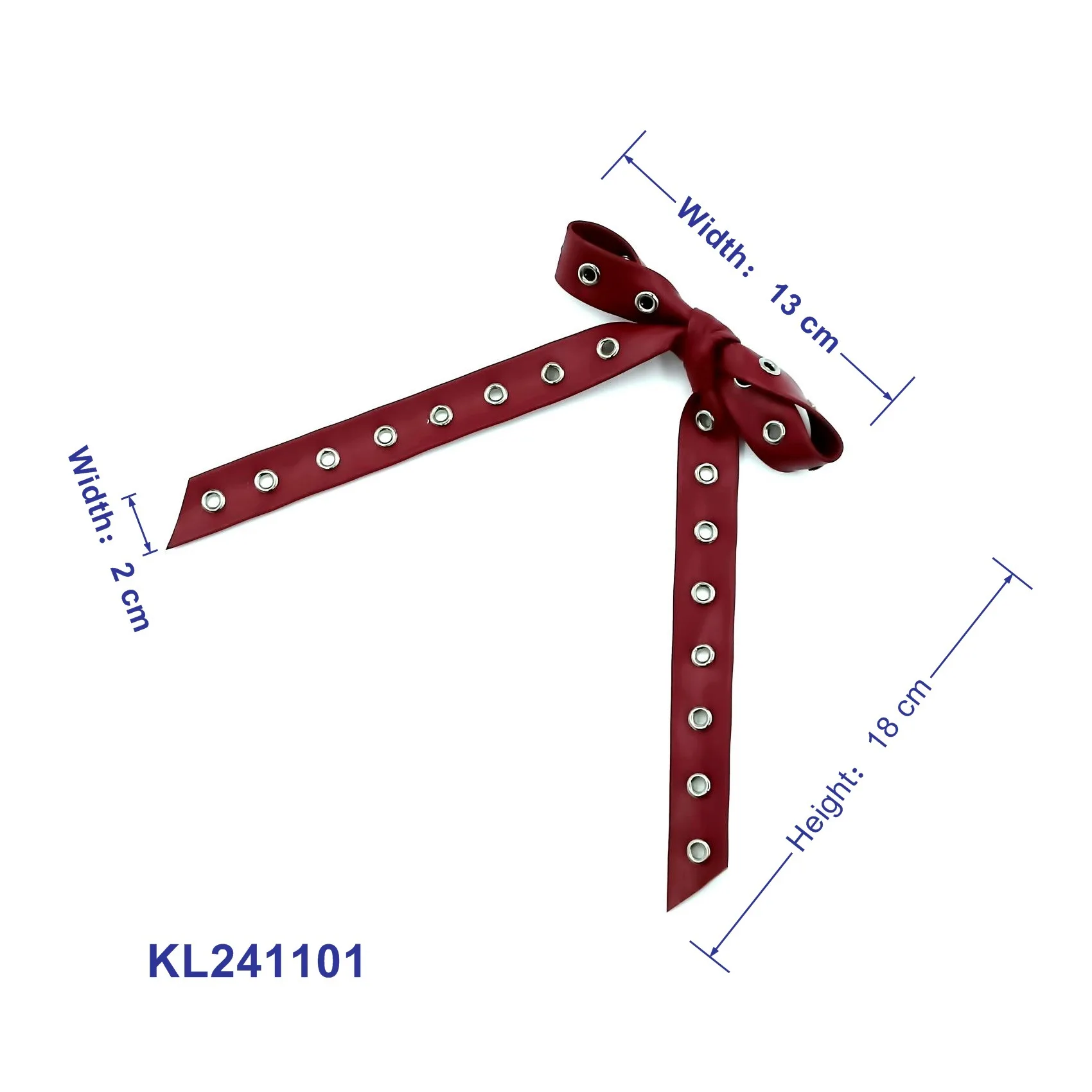 PU Rivet Bow Hair Clip for Women Punk Elegant Ancola Red AncoraRed Button Bow Hair Clips Women