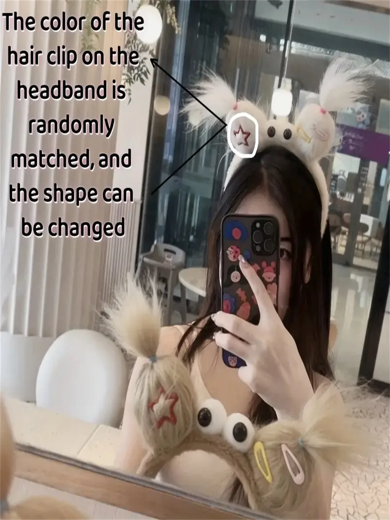 Spring and Summer New Style Ugly Doll Hairband with Quirky Ears, Cute Headband, Girly Dopamine Cartoon Plush Funny Hairband, Hair Accessory, Headwear for Women