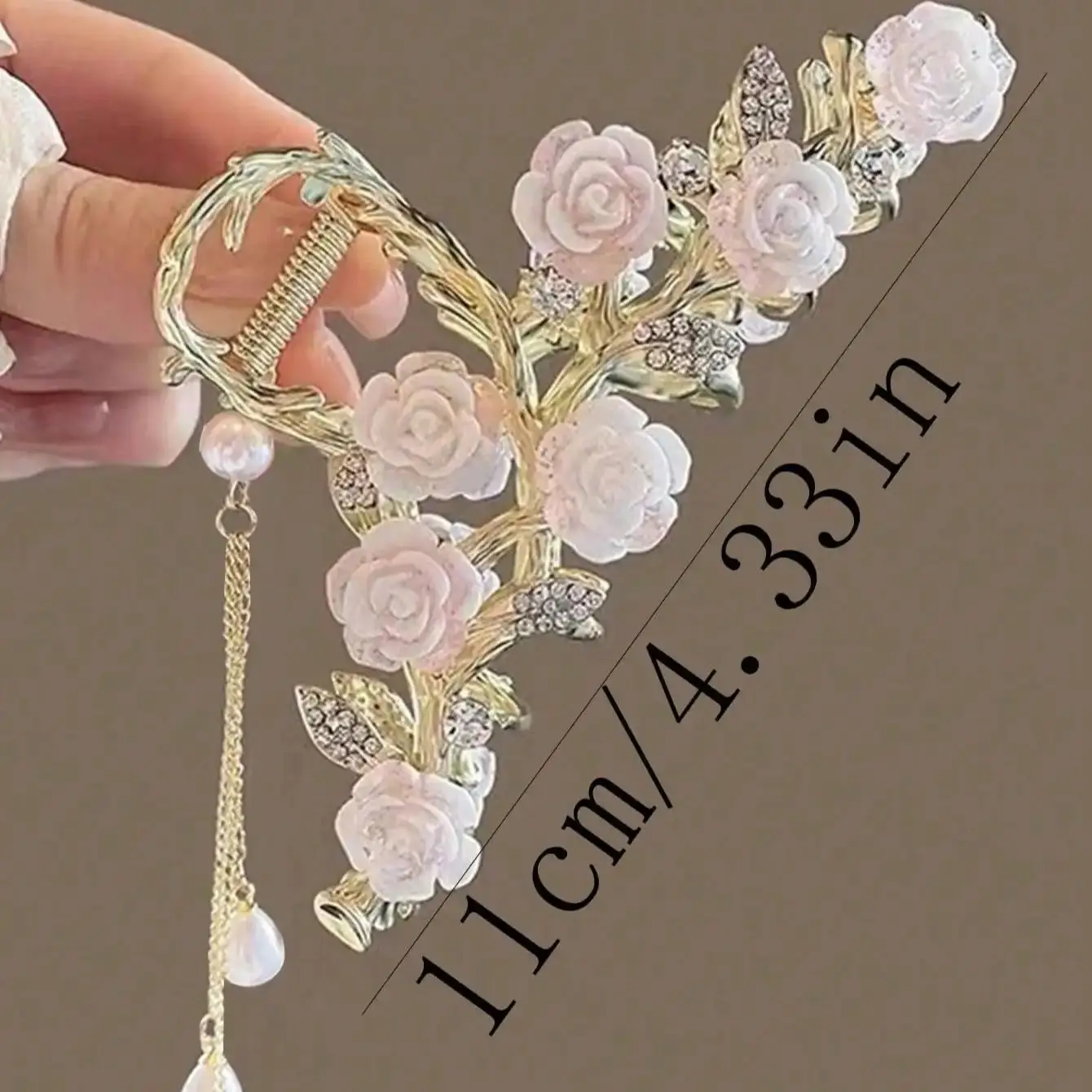 1Pcs Fashion Antique Rose Tassels Hair Claws elegant temperament For Women Girls Party Hair Accessories