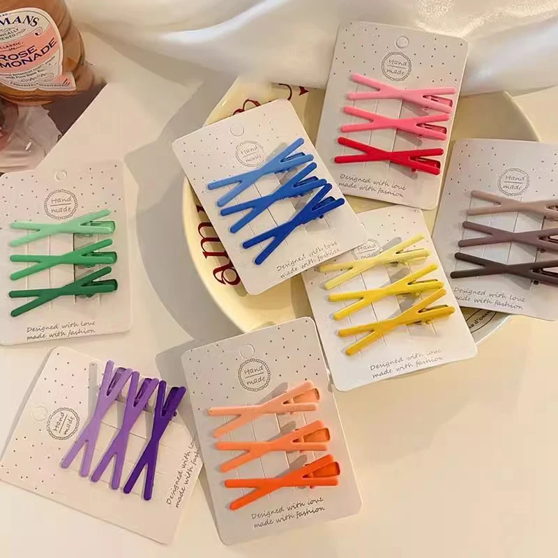 3pcs fashionable gradient color crisscross hair clip, sweet and versatile, for women to wear outside