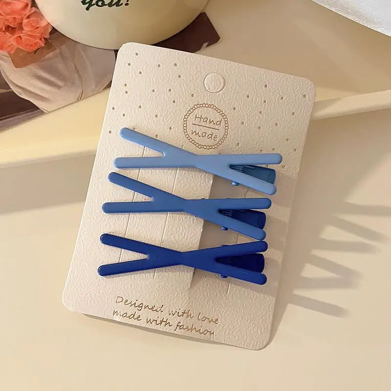 3pcs fashionable gradient color crisscross hair clip, sweet and versatile, for women to wear outside