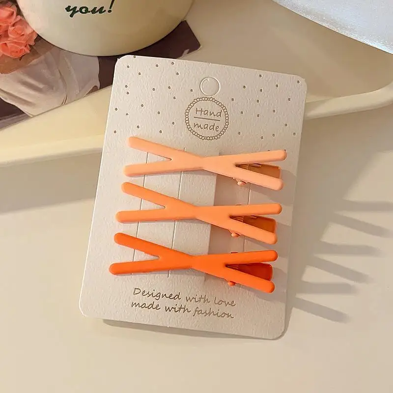 3pcs fashionable gradient color crisscross hair clip, sweet and versatile, for women to wear outside