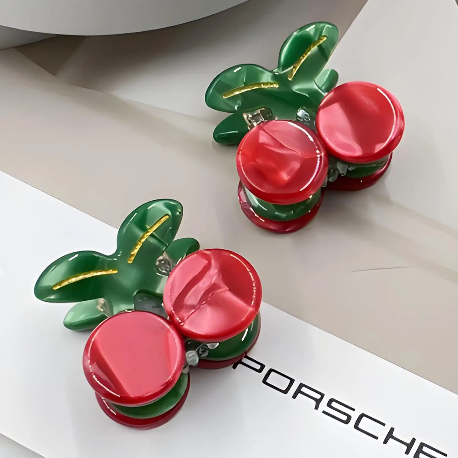 1pc Acetate Material Cherry Mini Claw Clip Side Bangs Clip Cute Hair Clip Headband