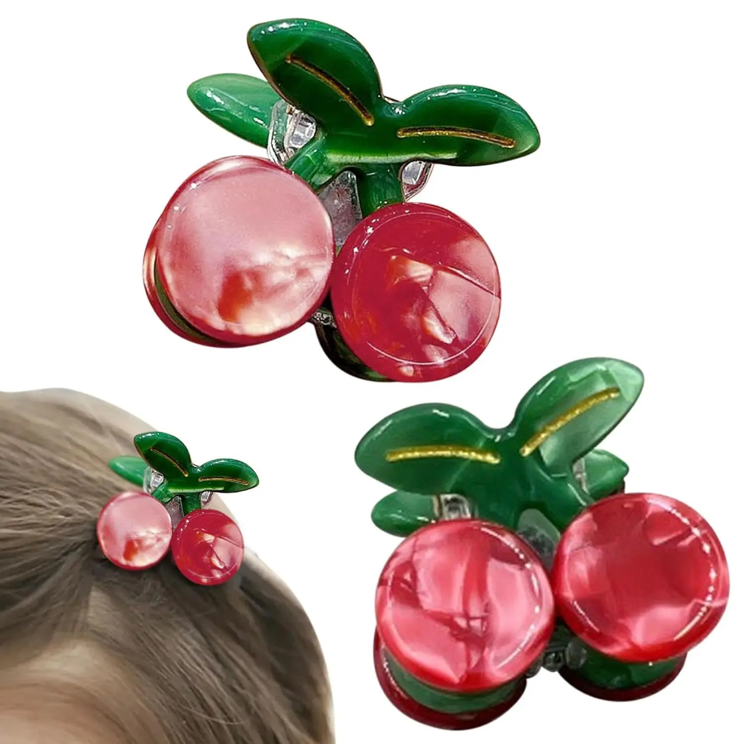 1pc Acetate Material Cherry Mini Claw Clip Side Bangs Clip Cute Hair Clip Headband