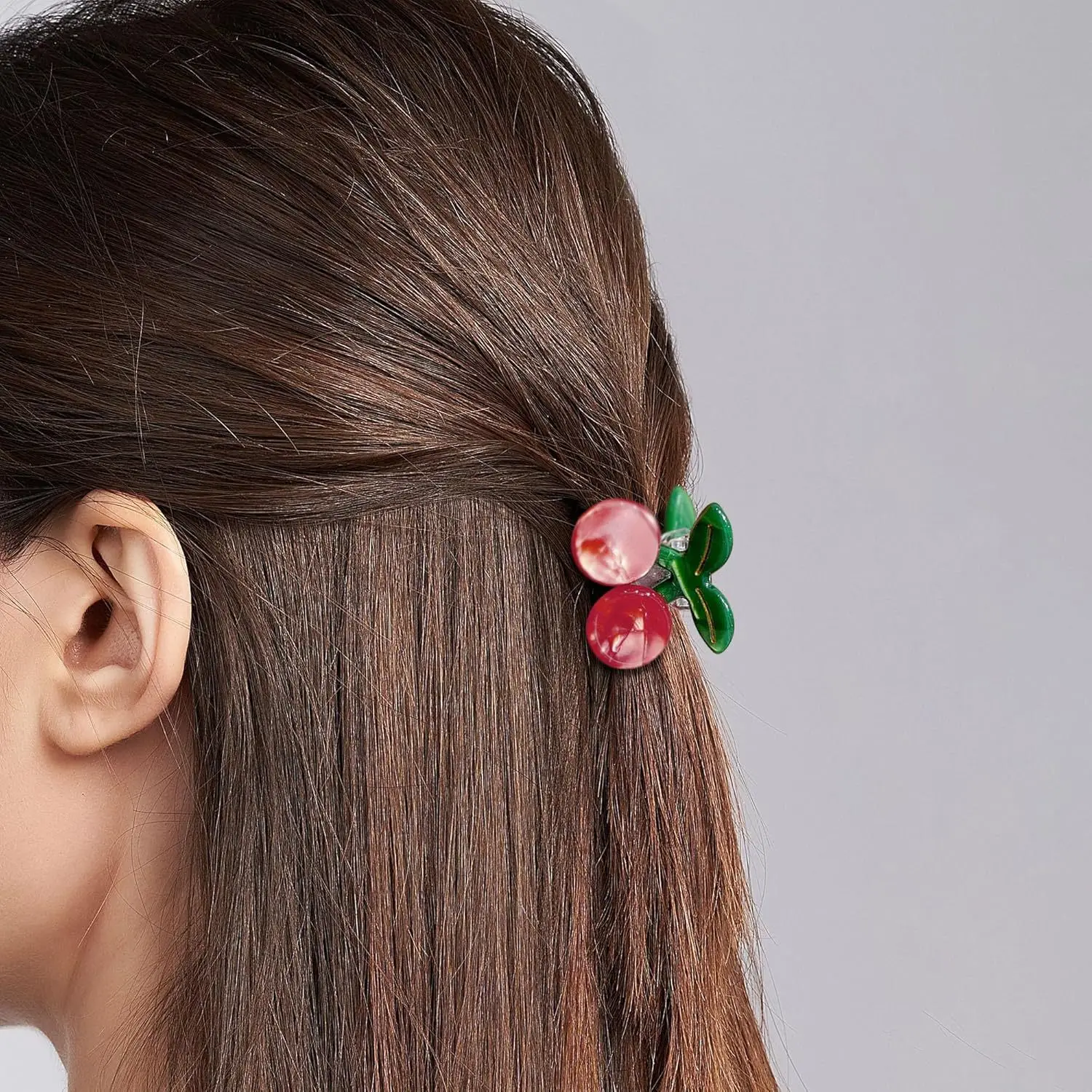 1pc Acetate Material Cherry Mini Claw Clip Side Bangs Clip Cute Hair Clip Headband