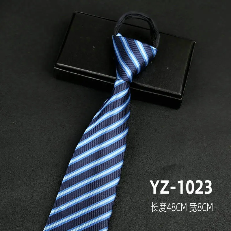 Ties men's formal business groomwedding student women's professional shirt red black blue zipper lazy person neck tie