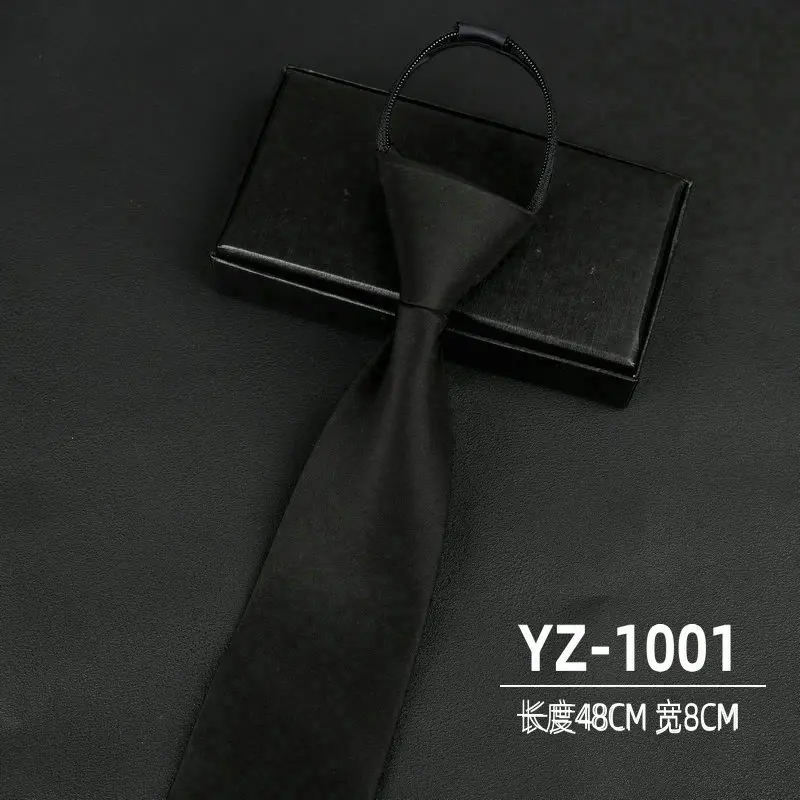 Ties men's formal business groomwedding student women's professional shirt red black blue zipper lazy person neck tie
