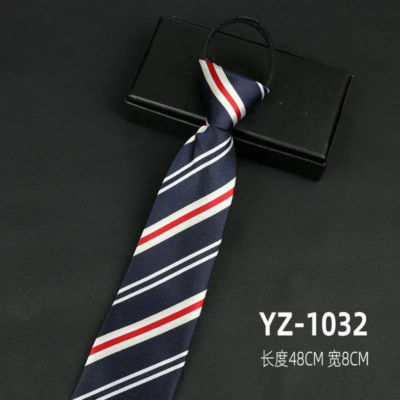 Ties men's formal business groomwedding student women's professional shirt red black blue zipper lazy person neck tie