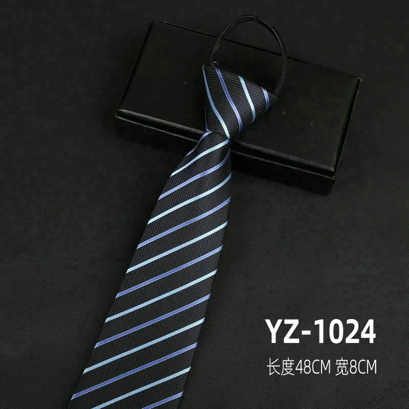 Ties men's formal business groomwedding student women's professional shirt red black blue zipper lazy person neck tie