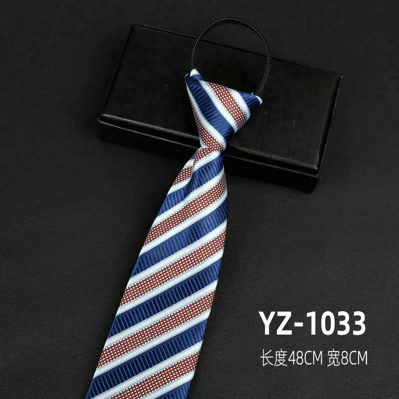 Ties men's formal business groomwedding student women's professional shirt red black blue zipper lazy person neck tie