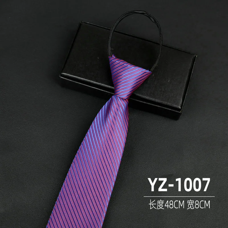 Ties men's formal business groomwedding student women's professional shirt red black blue zipper lazy person neck tie