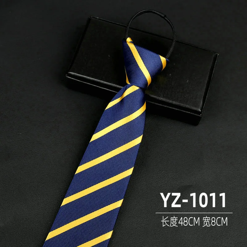 Ties men's formal business groomwedding student women's professional shirt red black blue zipper lazy person neck tie