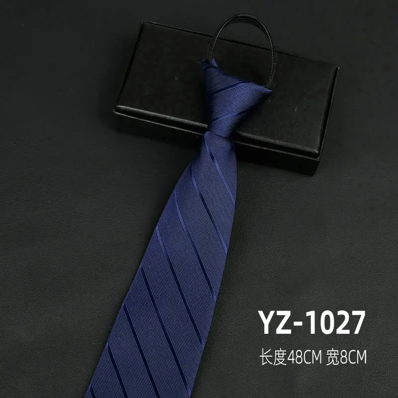 Ties men's formal business groomwedding student women's professional shirt red black blue zipper lazy person neck tie