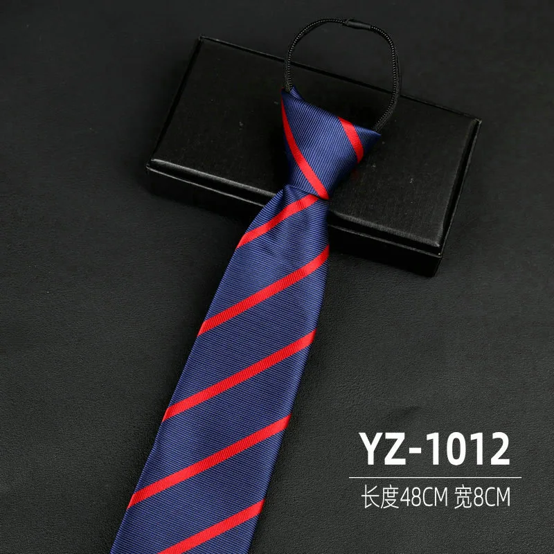 Ties men's formal business groomwedding student women's professional shirt red black blue zipper lazy person neck tie