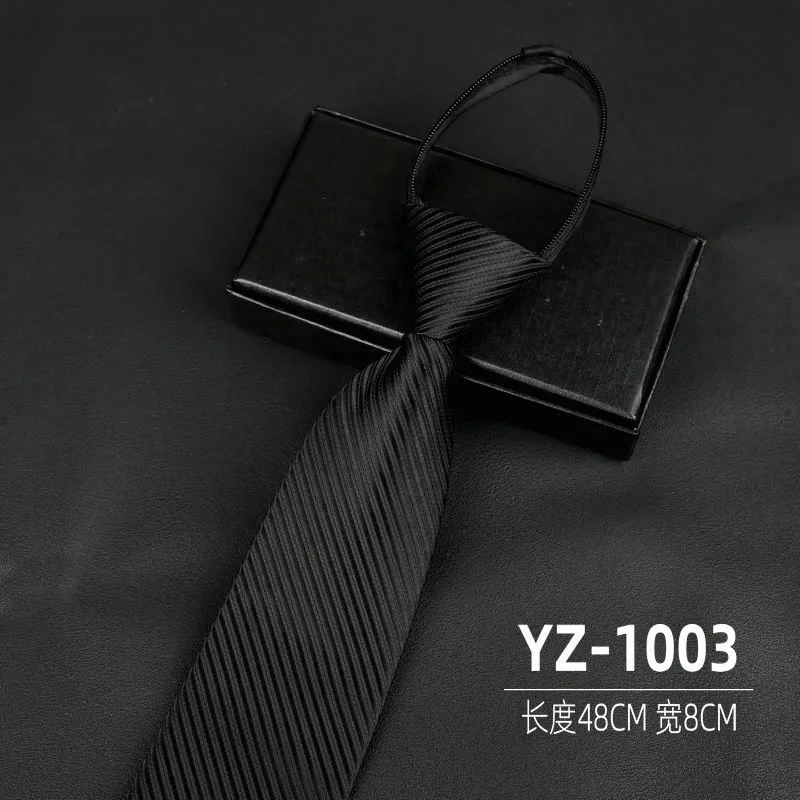 Ties men's formal business groomwedding student women's professional shirt red black blue zipper lazy person neck tie
