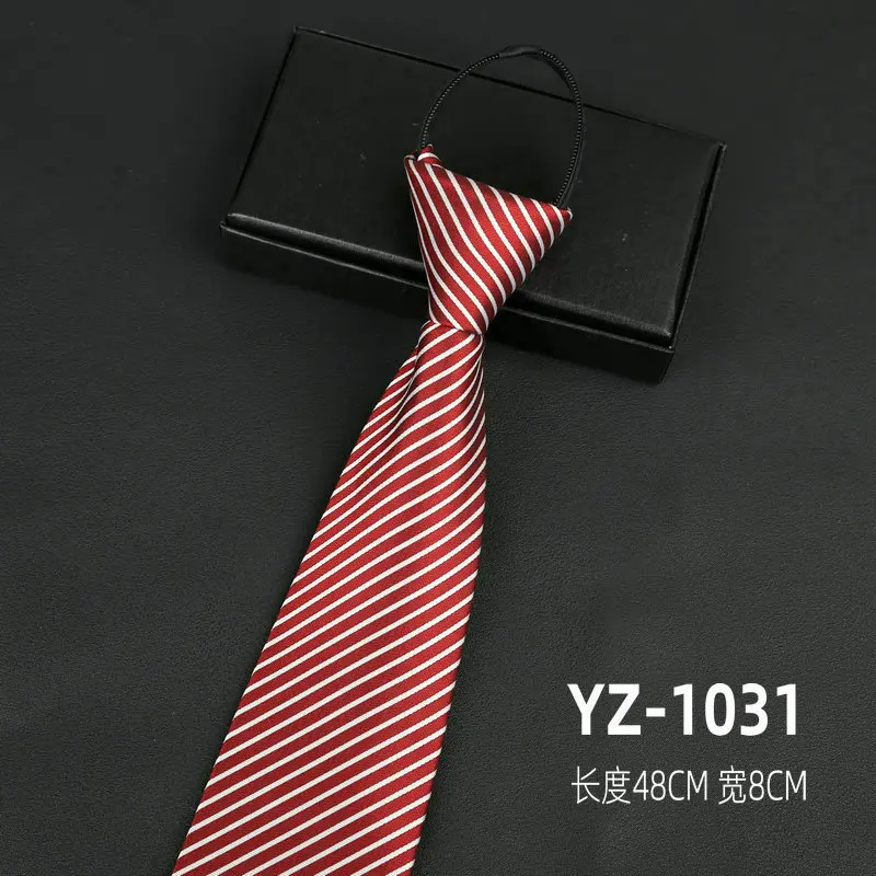 Ties men's formal business groomwedding student women's professional shirt red black blue zipper lazy person neck tie