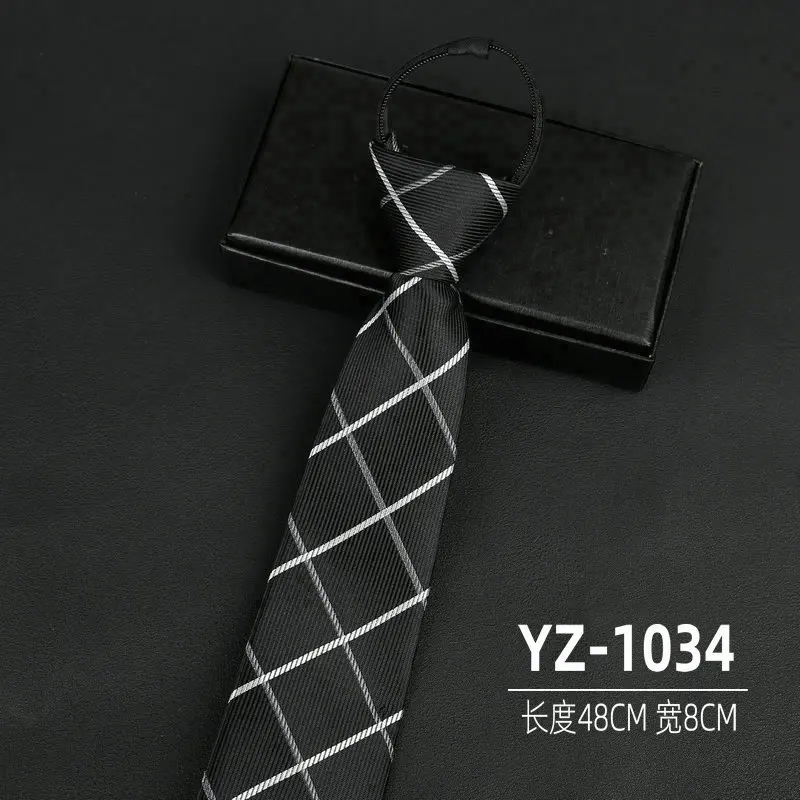 Ties men's formal business groomwedding student women's professional shirt red black blue zipper lazy person neck tie