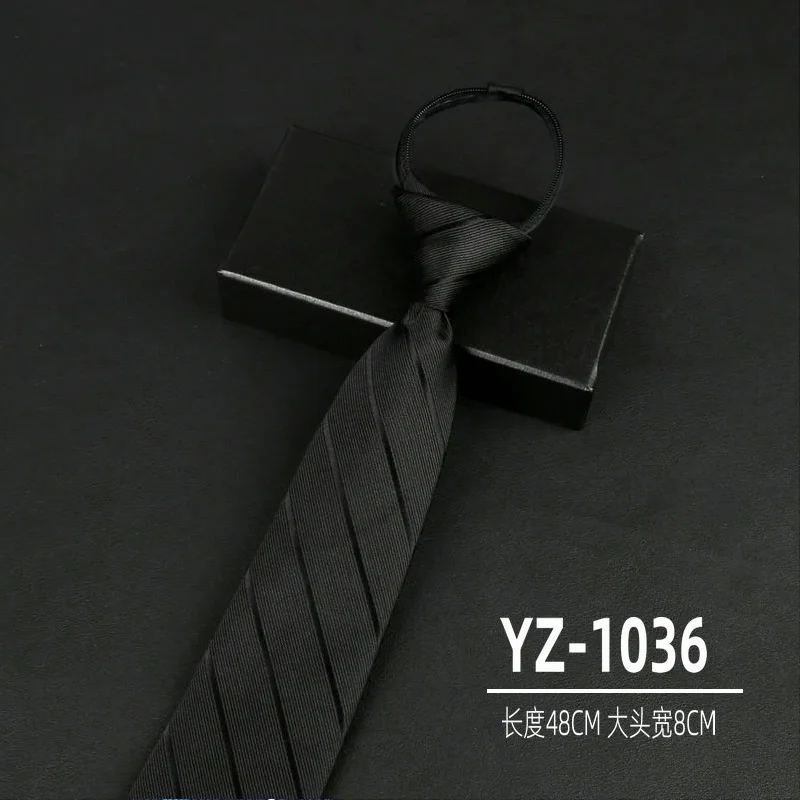 Ties men's formal business groomwedding student women's professional shirt red black blue zipper lazy person neck tie