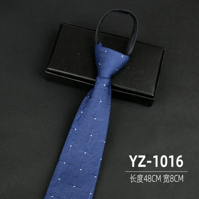 Ties men's formal business groomwedding student women's professional shirt red black blue zipper lazy person neck tie